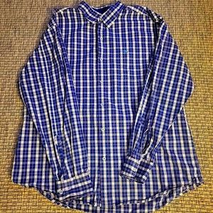 Tommy Bahama Shirt  Blue/White/Pink Button Up Long Sleeve 100% Pima Cotton EUC